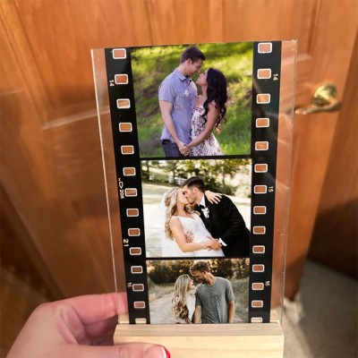 Personalised Memory Photo Film Plaque Keepsake Gifts for Soulmate Valentine's Day Gifts for Girlfriend Boyfriend