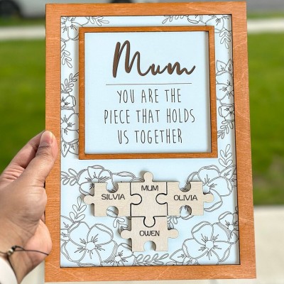 Personalised Wooden Puzzle Names Sign Love Gift Ideas for Mum Grandma Mother's Day Gift