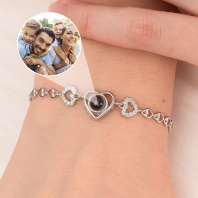 Personalised To My Soulmate Heart Photo Projection Bracelet Valentine's Gift For Girlfriend Wife Her