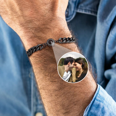 Personalised To My Husband Photo Projection Bracelet Gifts for Husband Anniversary Gift Ideas For Him