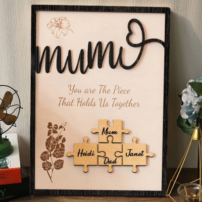 Personalised Mum Wooden Puzzle Frame Sign Meaningful Gift For Mum Grandma Mother's Day Gift