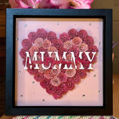 Personalised Mum Flower Shadow Box Gift Ideas for Mother's Day Gift For Mum Grandma
