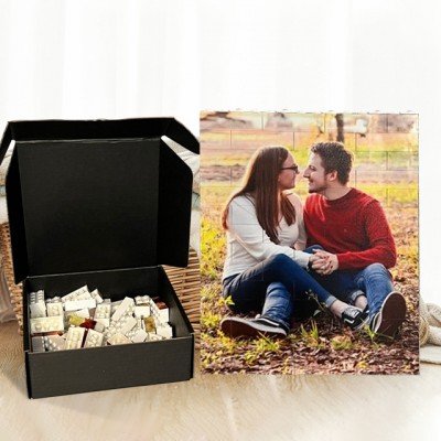 Personalised Building Brick Photo Block Valentine's Day Gift for Couples Anniversary Gift