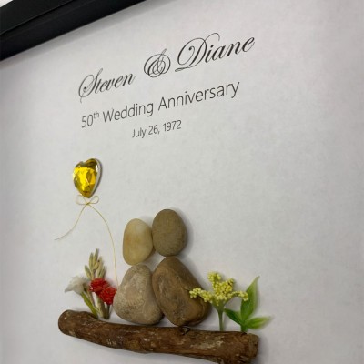 Personalised Wedding Anniversary Pebble Art Frame Anniversary Gift