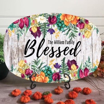 Personalised Thankful Serving Platter Thanksgiving Table Decor