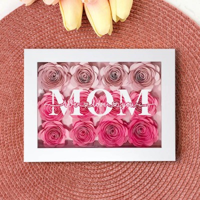 Mum I Love You Paper Flower Shadow Box Gift for Mum Grandma