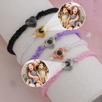 Personalised Memorial Photo Projection Bracelet Christmas Family Gift for Mum Dad Grandma