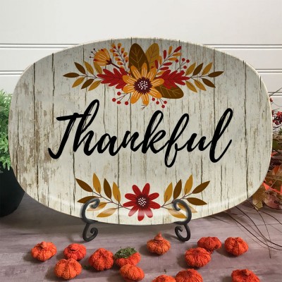 Thankful Serving Platter Thanksgiving Table Decor
