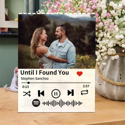 Personalised Music Song Photo Block Puzzle Valentine's Day Gift Wedding Anniversary Gift Ideas for Husband