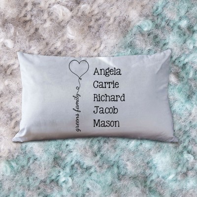 Personalised Engraving 1-20 Kids Names Family Pillow 