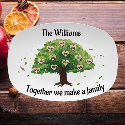Personalised Family Tree Platter with Kids Names Family Gift