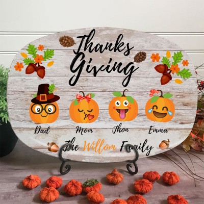 Personalised Thanksgiving Pumpkin Dinner Platter