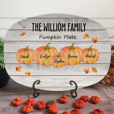 Personalised Thanksgiving Pumpkin Family Platter Happy Thanksgiving Gift For Family