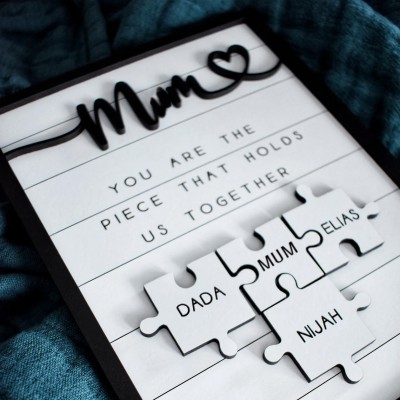 Custom Mothers Day Puzzle Sign Mum You Are The Piece That Holds Us Together Personalised Gift for Mum