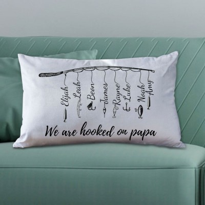 Personalised We Are Hooked on Papa Pillow Father's Day Gift