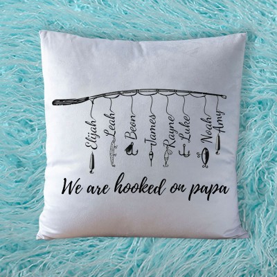 Personalised We Are Hooked on Papa Pillow Father's Day Gift