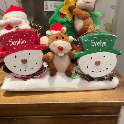 Personalised Handmade Snowman Name Tag Christmas Tree Ornament Christmas Gift