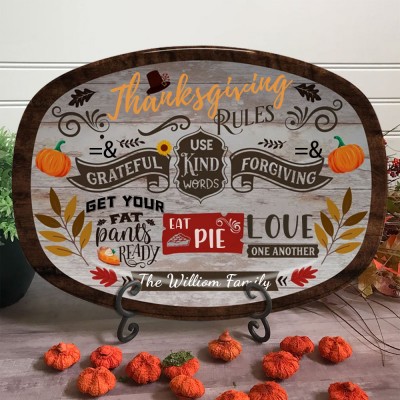 Personalised Blessed Family Thanksgiving Platter