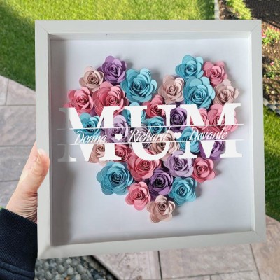 Mother's Day Flower Gift Ideas Personalised Mum Flower Shadow Box With Kids Name