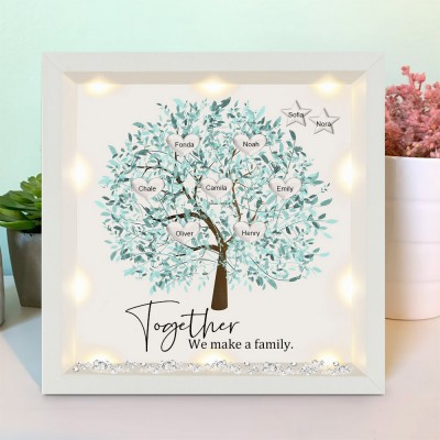 Personalised Family Tree Light Up Frame with Kids Names Gifts for Mum Grandma Family Home Decor