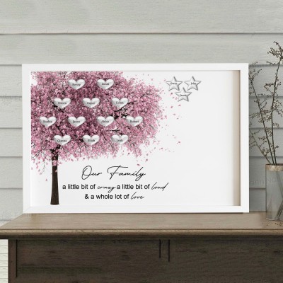 Personalised Family Tree Frame with Grandkids Names Gift Ideas for Grandma Christmas Gifts for Mum