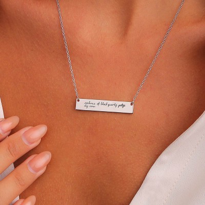 Personalised Handwriting Necklace | Vertical Bar Signature Necklace