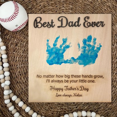 Personalised Best Dad Ever DIY Handprint Sign Father's Day Gifts