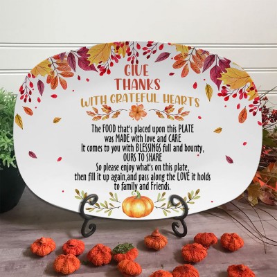 Personalised Giving Platter Thanksgiving Gifts For Family and Friends
