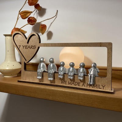 Personalised 7 Years We Made A Family Sculpture Figurines Anniversary Gift