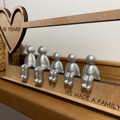 Personalised 15 Years Our Little Family Sculpture Figurines Anniversary Gift