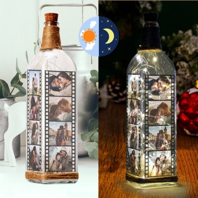 Personalised Bottle Night Light with Your Photos Table Lamp with Photos Gift for Couples Valentine's Day Anniversary Gift for Her