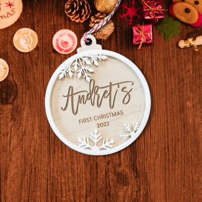 Personalised Baby's First Christmas Ornament with Custom Name Christmas Gift 