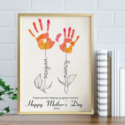 Personalised Mothers Day DIY Handprint Frame Keepsake Gift for Mum