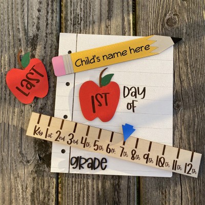Personalised Interchangeable Back to School Sign First Day of School Photo Prop Gift Ideas for Kids