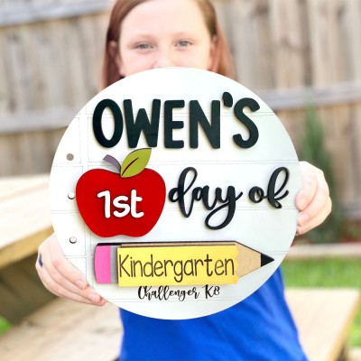First Day of School Photo Prop Interchangeable School Milestones Personalised Back to School Sign Kit for Kids