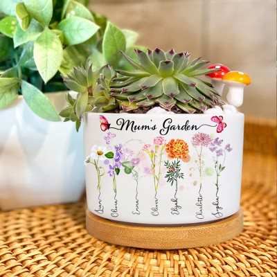 Personalised Mimi's Garden Mini Succulent Plant Birth Flower Pots Mother's Day Gift