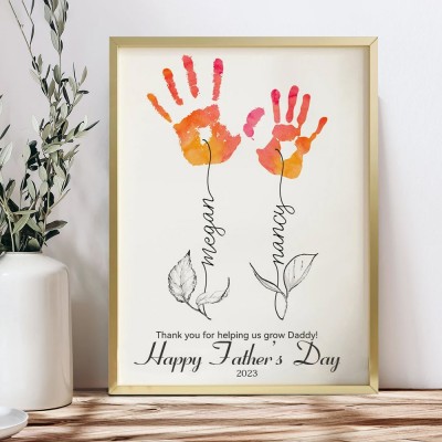 Personalised Fathers Day DIY Handprint Frame Keepsake Gift for Daddy