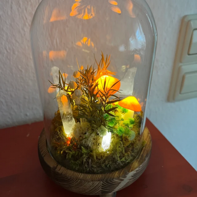 Handmade Crystal Mushroom Lamp Unique Anniversary Birthday Gifts For Her