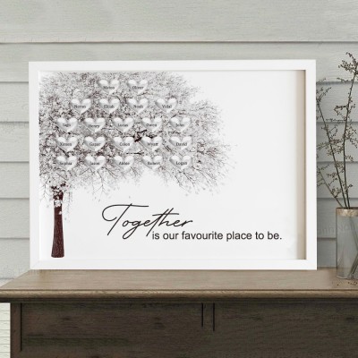 Personalised Family Tree Frame with Kids Names Christmas Gifts for Mum Grandma Family Gift Ideas