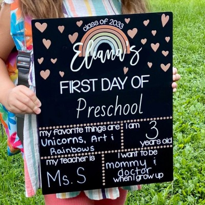 Personalised First Day of School Sign Reusable Chalkboard