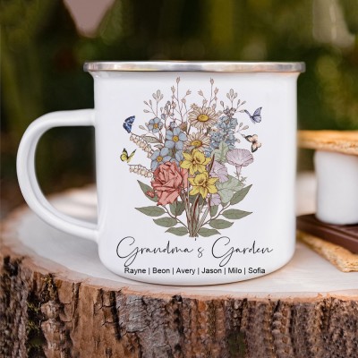 Custom Family Garden Bouquet Mug With Birth Flowers Love Gifts For Nana Mum Mother's Day Gifts