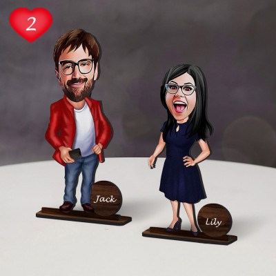 Custom Trinket Caricature Long Distance Relationship Gift Anniversary Gift for Wife Husband Valentine's Day Gift