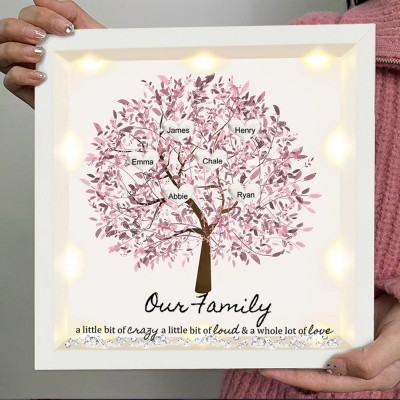 Custom Light Up Family Tree Frame with Grandkids Names Family Gifts Love Gift Ideas for Grandma Mum Home Decor