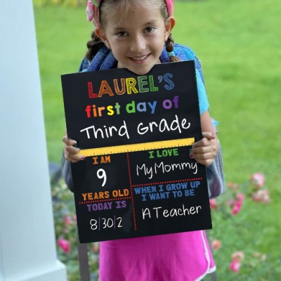 Personalised First Day of School Sign Reusable Chalkboard