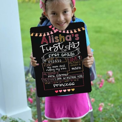 Personalised Reusable First and Last Day of First Grade Sign Chalkboard