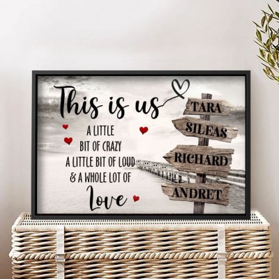 Personalised Street Sign Family Wall Art with Names Birthday Gifts for Her Anniversary Gifts Christmas Gifts for Family