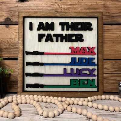 Handmade I Am Their Father Sign Personalised Gift for Dad Father's Day Gifts