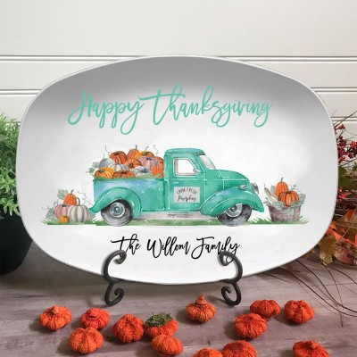 Personalised Happy Fall Platter Thanksgiving Gift Autumn Decor