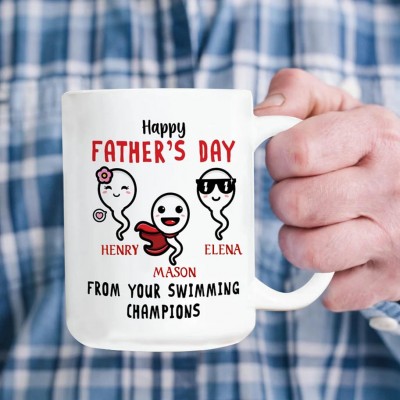 Personalised Dad Mug with Kids Name Unique Gift for Dad First Father's Day Gifts