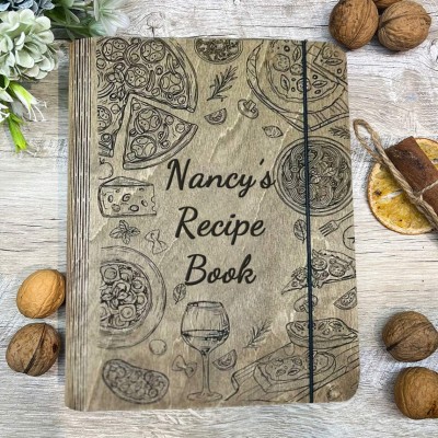 Personalised Grandma's Wooden Recipe Book Unique GIfts For Grandma Mum Wife Her